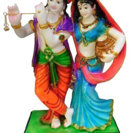 Phooldaan | Multicolor Radha Krishna Murti Standing | Marble
