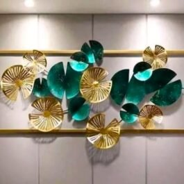 Phooldaan Decor | Golden and Emerald Green Metal Frame Wall Art