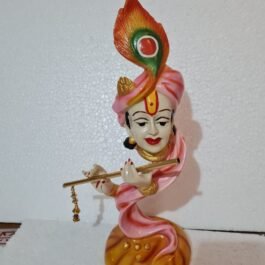 Phooldaan | Krishna Face Statue With Flute (Polyresin)