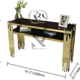 Phooldaan | Black Rectangle Two-Tier Console Table