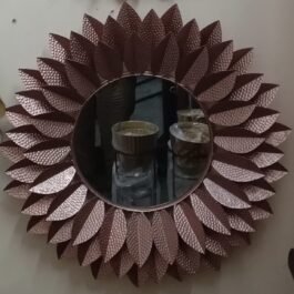 Phooldaan | Decorative Metal Wall Mirror With Leaf-Shaped Frame