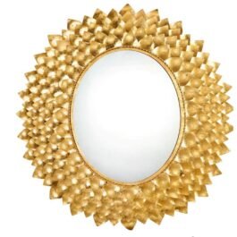 Phooldaan | Ornate Gold Leaf Circular Mirror
