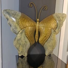 Phooldaan | Golden White Butterfly Metal Wall Decor