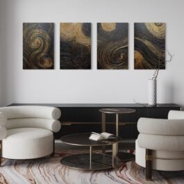 Phooldaan | Golden Elegance Wall Frame (Set of 4)