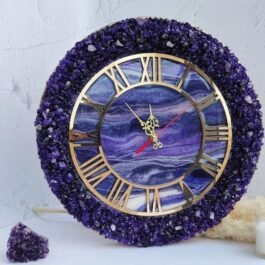 Phooldaan | Handmade Amethyst Resin Wall Clock