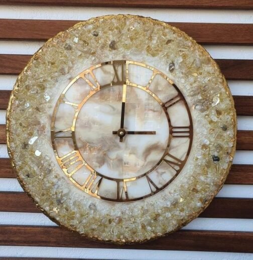 Phooldaan | Roman Gold Resin Wall Clock