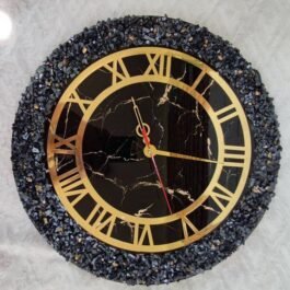 Phooldaan | Handmade Resin Wall Clock (Black)