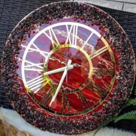 Phooldaan | Roman Red Resin Wall Clock