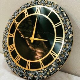 Phooldaan | Handmade Black Resin Wall Clock
