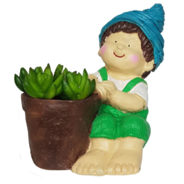 Phooldaan | Happy Boy Shape Pot Planter | Polyresin