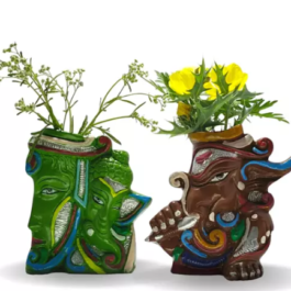 Phooldaan | Shiva and Ganesha Garden Planter Pot | Set of 2