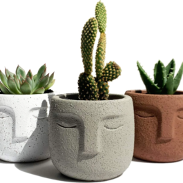 Phooldaan | Small Easter Human Head Vase Planter Pot | Multicolor | 6 inches | Set of 3