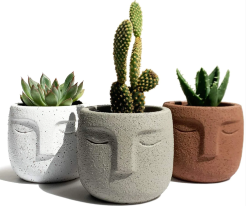 Phooldaan | Small Easter Human Head Vase Planter Pot | Multicolor | 6 inches | Set of 3 - Image 2