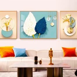 Phooldaan Decor | Modern Crystal Painting With Metal Framing For Wall Decor