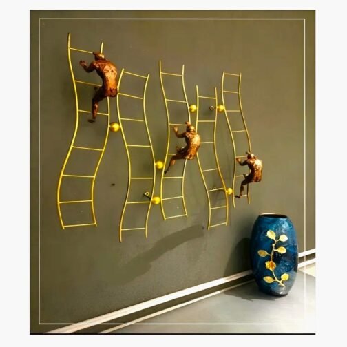 Phooldaan Decor | Man Climbing Stairs Metal Wall Art Decor