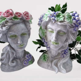 Phooldaan | Half Face Planters Head Flower Pot | Resin | Multicolor