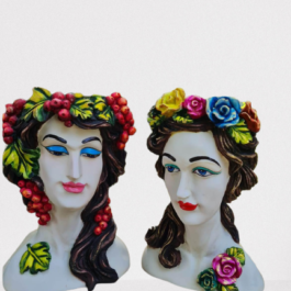 Phooldaan | Half Face Planters Head Flower Pot | Resin | Multicolor