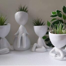 Phooldaan | Yoga Shape Planters Pot | Set of 4 | Multicolor Flower Pots