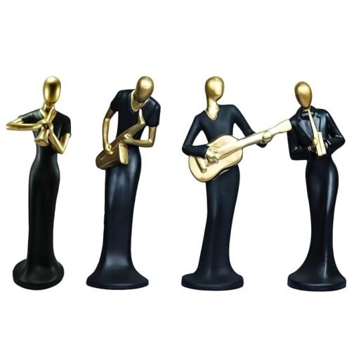 Phooldaan | Lady Hand Musical Instrument Statue | (Multicolor Set of 4) - Image 2