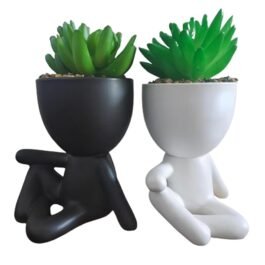 Phooldaan | Yoga Shape Planters Pot | Set of 4 | Multicolor Flower Pots