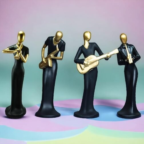 Phooldaan | Lady Hand Musical Instrument Statue | (Multicolor Set of 4)