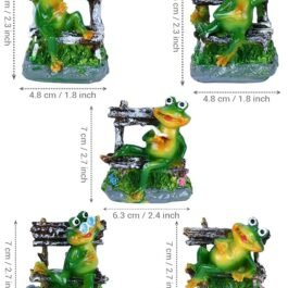 Phooldaan | Decorative Frog Statue for Garden | Set of 5 | Green