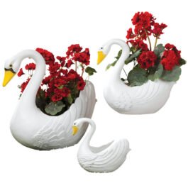 Phooldaan | White Swan Planters Pot | Set of 3