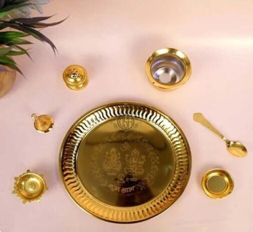 Exquisite Brass Pooja Thali Set - Image 2