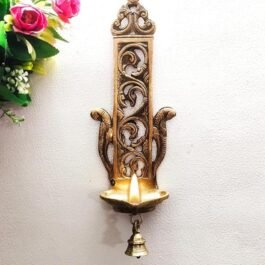 Parrot Design Brass Wall Hang Lamp/Diya