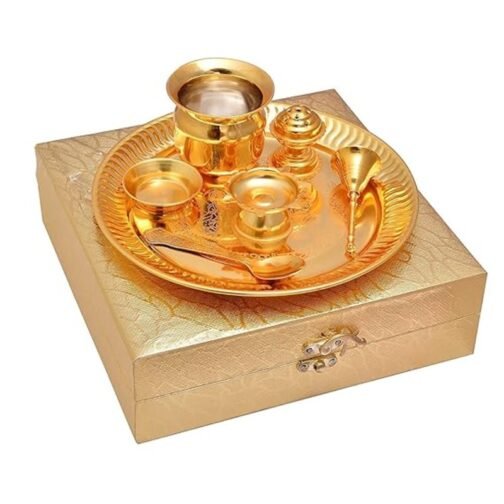 Exquisite Brass Pooja Thali Set - Image 3