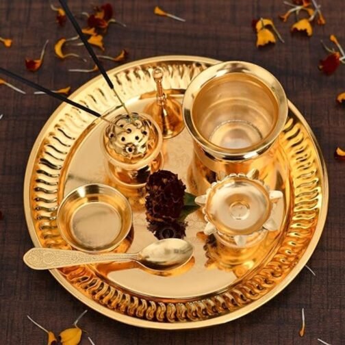 Exquisite Brass Pooja Thali Set