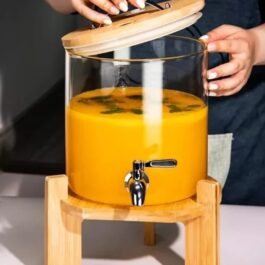 Glass Beverage Dispenser on Stand : Ideal for Juice, Beer