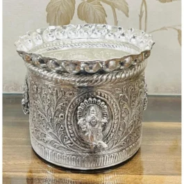 Elegant Silver Pooja Prasad Plate Stand