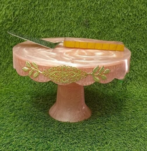 Decorative Resin Cake Stand Set  With  Spatula | Round Shape