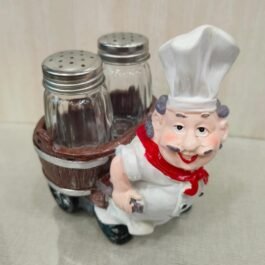 Salt & Pepper Shakers on Pull Cart: Kitchen Dining Décor