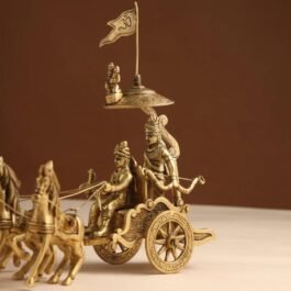 Authentic Krishna & Arjun Chariot Brass Statue