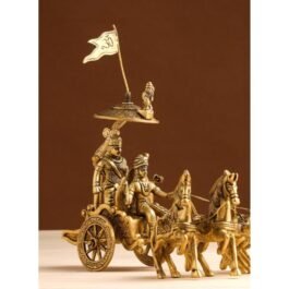 Authentic Krishna & Arjun Chariot Brass Statue