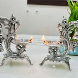 Traditional German Silver Oil Lamp Combo (2pcs)