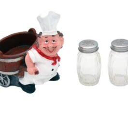 Salt & Pepper Shakers on Pull Cart: Kitchen Dining Décor