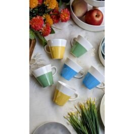 Premium Colorful Ceramic Tea Cups | Set of 6