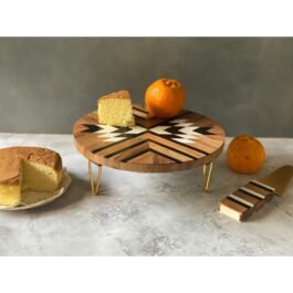 Premium Wooden Cake Stand & Spatula Combo