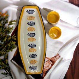Hand-Painted Serving Platter and Dip Bowl Combo