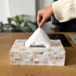 Elegant Mother of Pearl Dining Table Tissue Box Holder