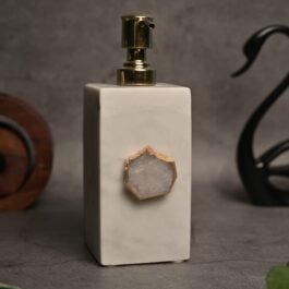 Premium White Agate Soap Pump for Lavish Bathrooms
