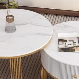 Discover Rose Gold White Marble Nested Table Designs