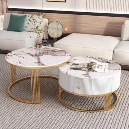 Discover Rose Gold White Marble Nested Table Designs