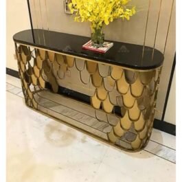 Discover Unique Console Table Base with Black Marble