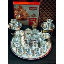 German Silver Laxmi Ganesh Pooja Set