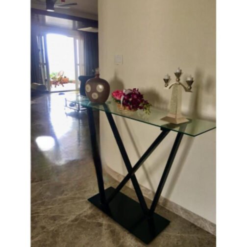 Glass Top Console Table