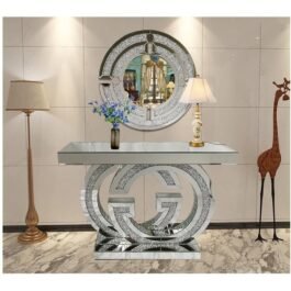 Sleek Stainless Steel Console Table